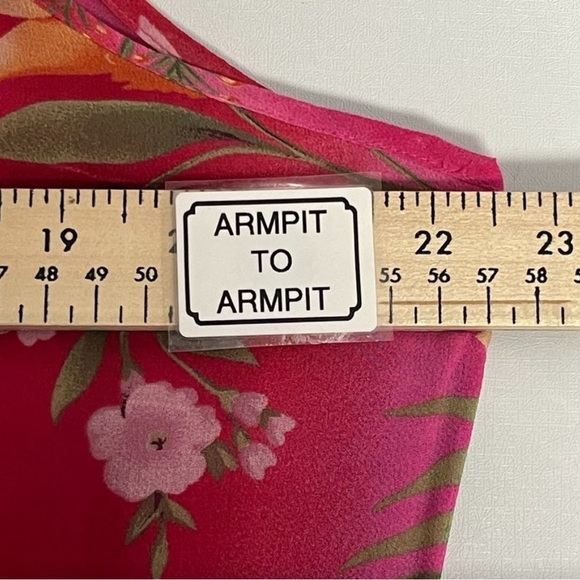 Silks by I.S.C. Silk Sleeveless V Neck Tropical Print Lined Maxi Dress Size XL - Picture 7 of 9